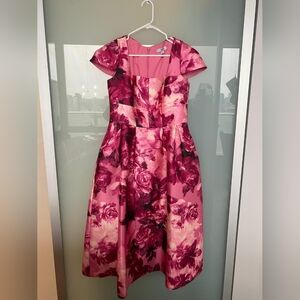 Kay Unger Floral Pink and Purple Dress